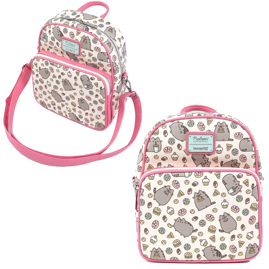 New ⭐ (ONLINE) DRAGON IMPORTS & COLLECTIBLES LLC PUSHEEN SNACKIES AOP CONVERTIBLE MINI 🎒 BACKPACK X LOUNGEFLY Accessories ✔️ 3 (ONLINE) DRAGON IMPORTS & COLLECTIBLES LLC PUSHEEN SNACKIES AOP CONVERTIBLE MINI BACKPACK X LOUNGEFLY Accessories
