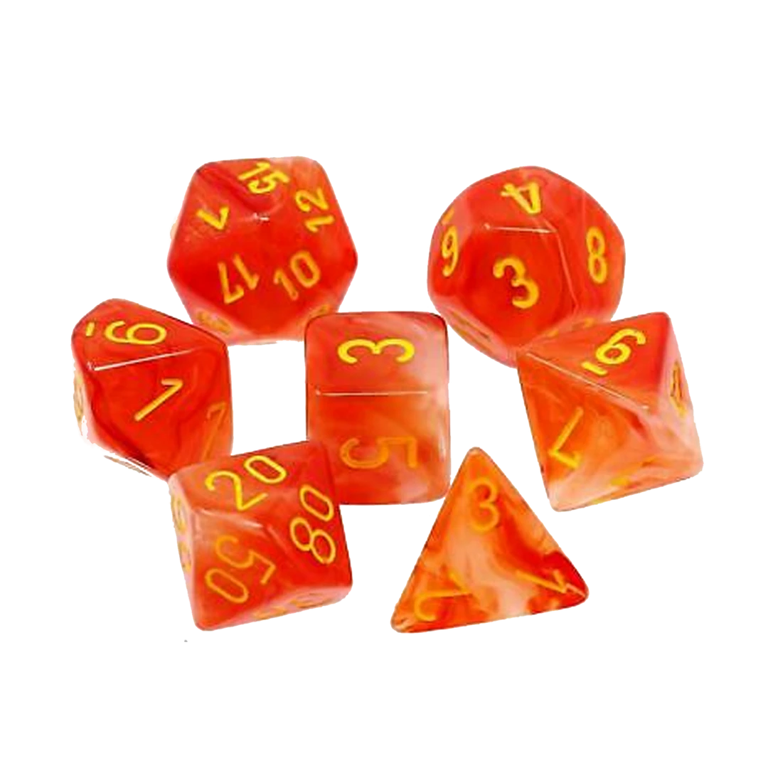 Wholesale ✨ (ONLINE) DRAGON IMPORTS & COLLECTIBLES LLC Dice Menagerie 9: Ghostly Glow Poly Orange/Yellow (7) - CHESSEX 🔔 3 (ONLINE) DRAGON IMPORTS & COLLECTIBLES LLC Dice Menagerie 9: Ghostly Glow Poly Orange/Yellow (7) - CHESSEX